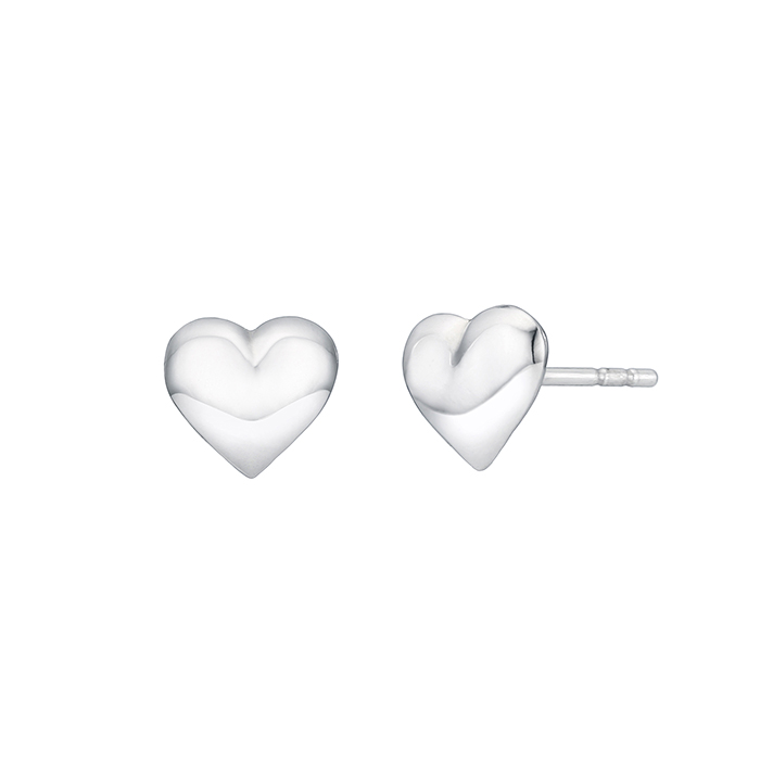 mini heart silver earring